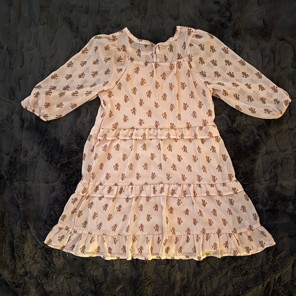 Wonder Nation Girls Pink Chiffon Peasant Dress Size 7-8 (Zara Look Alike!) - Picture 3 of 4